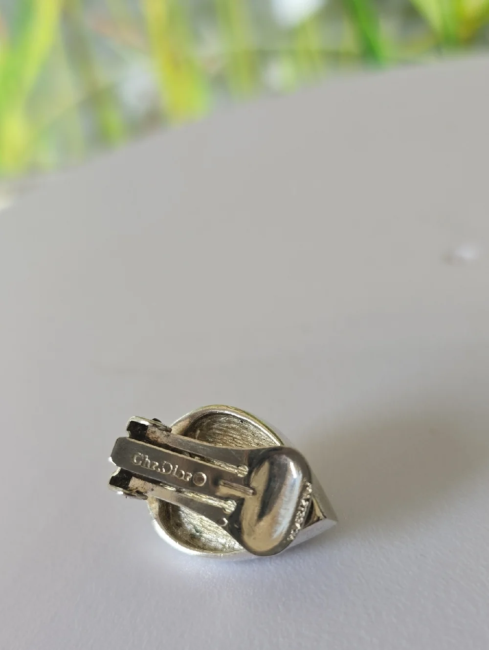 Christian Dior Authentic 925 Sterling Silver Teardrop Clip-On Earrings Vintage - Picture 10 of 13
